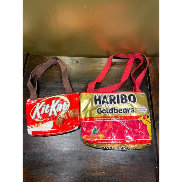 Kit Kat Haribo Goldbears Candy Wrapper Upcycled Shoulder Bag Tote - Picture 1 of 9